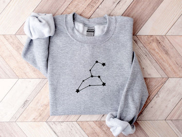 Leo Embroidered Zodiac Sweatshirt Constellation Sweater, Horoscope Sweatshirt, Zodiac Birthday, Taurus Gemini Cancer Virgo Aquarius Pisces